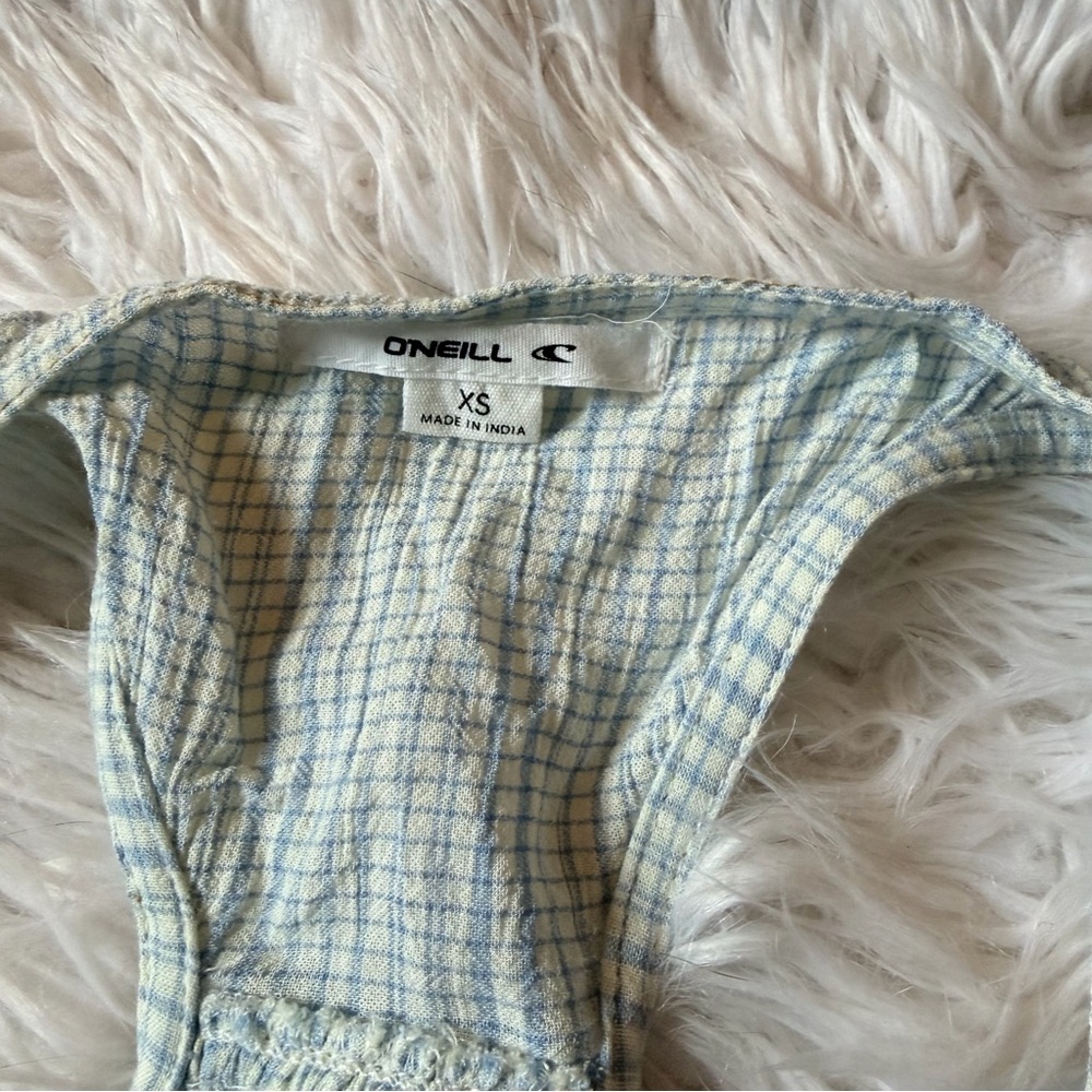 O’Neill Meyer top smocked blouse tank top light blue and white XS - Picture 4 of 5